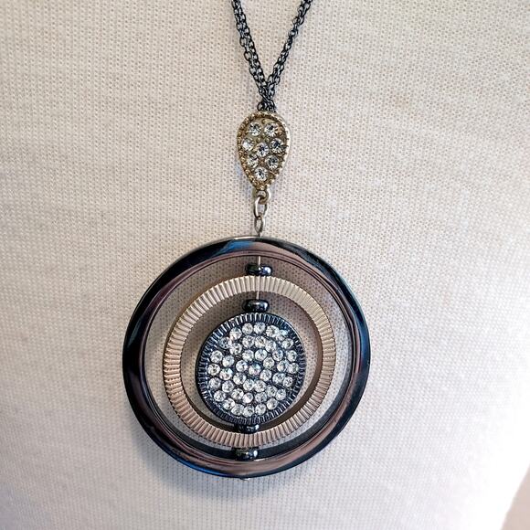 Chico's Circular Rings Pendant Necklace - Picture 1 of 7